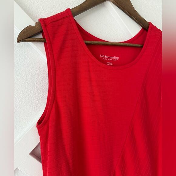 Soft Surrounding Red Auana Tank Dress Pima Cotton Size Medium - Picture 3 of 7